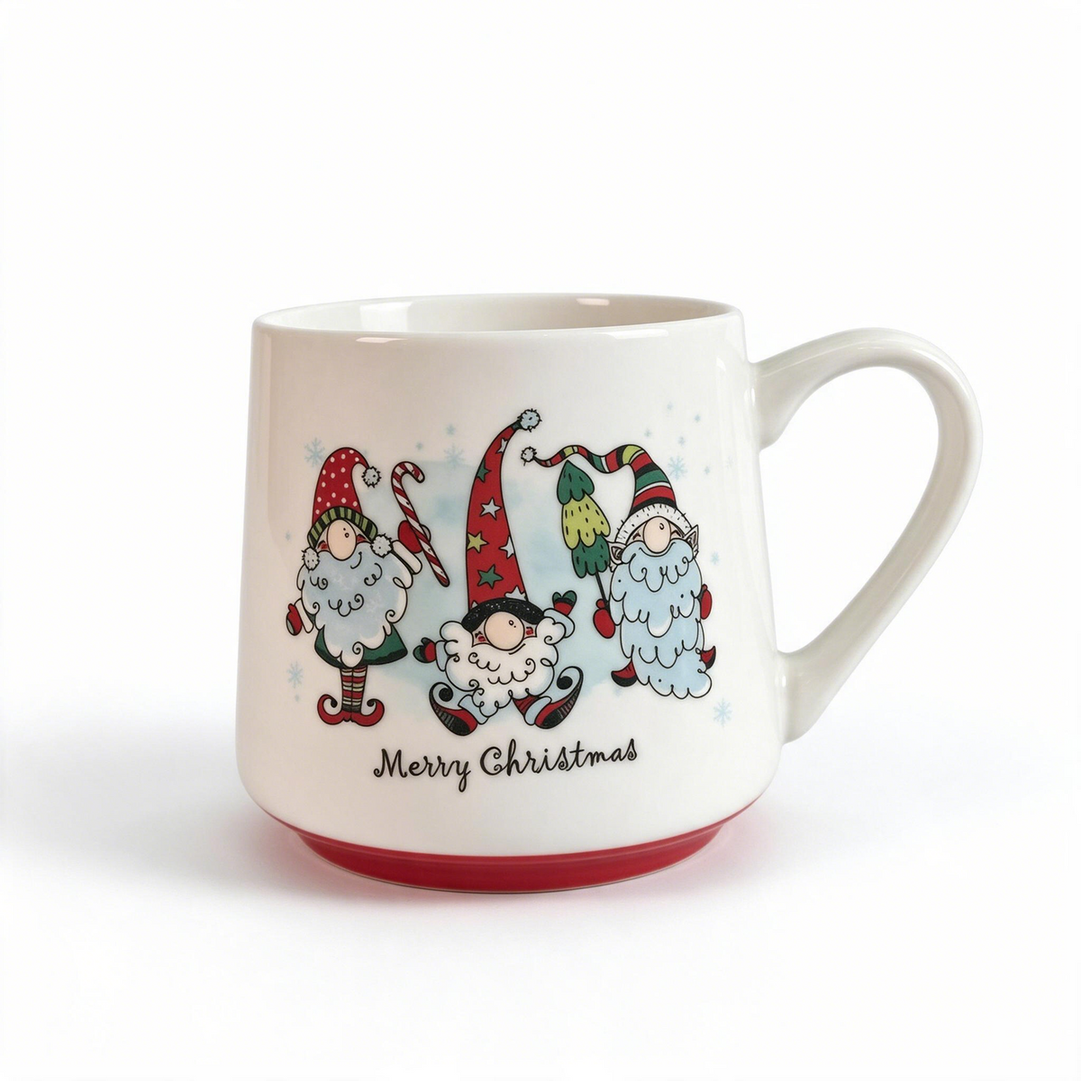 Yuletide Folk Collection – Decal Print, Base Colored Glaze Ceramic Mug Set