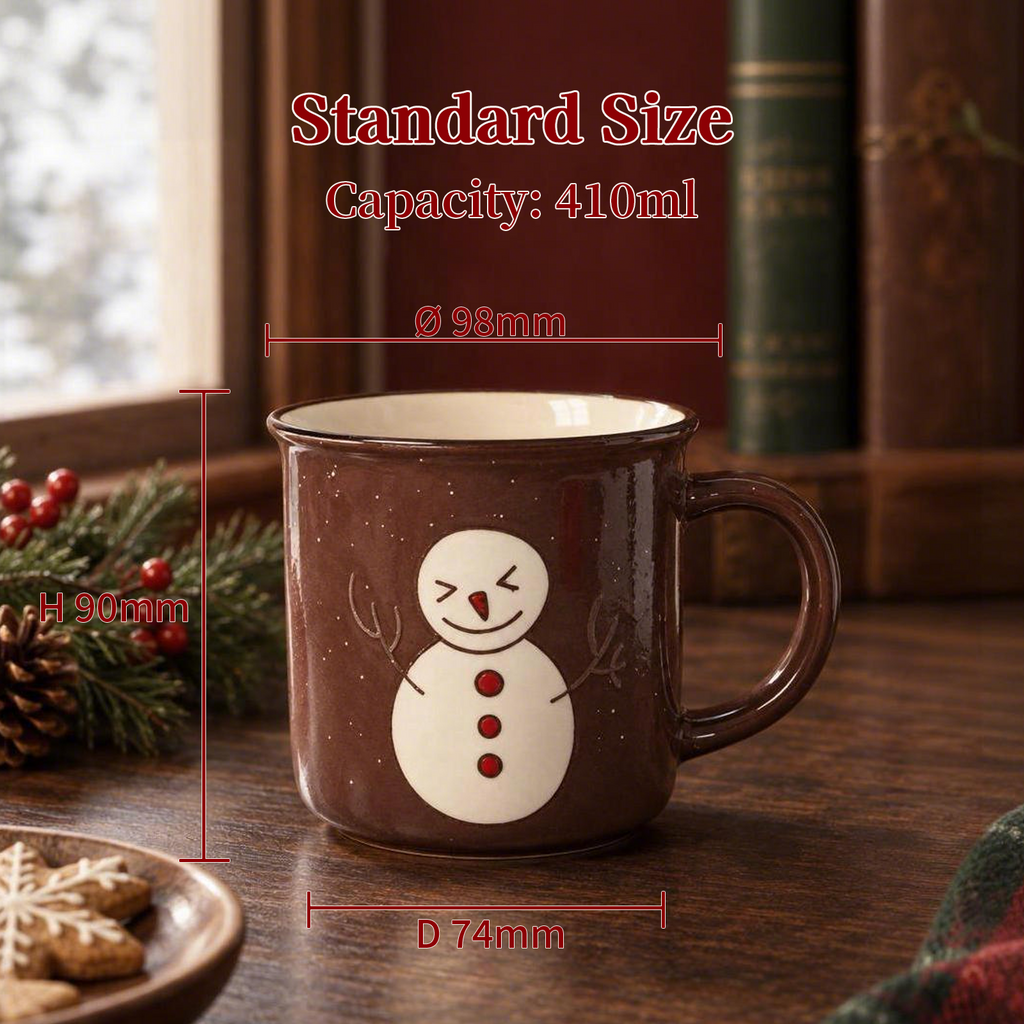 Frosty Pal Collection – Screen Print, Hand‑Painted, Colored Glaze, Speckled Ceramic Mug Set