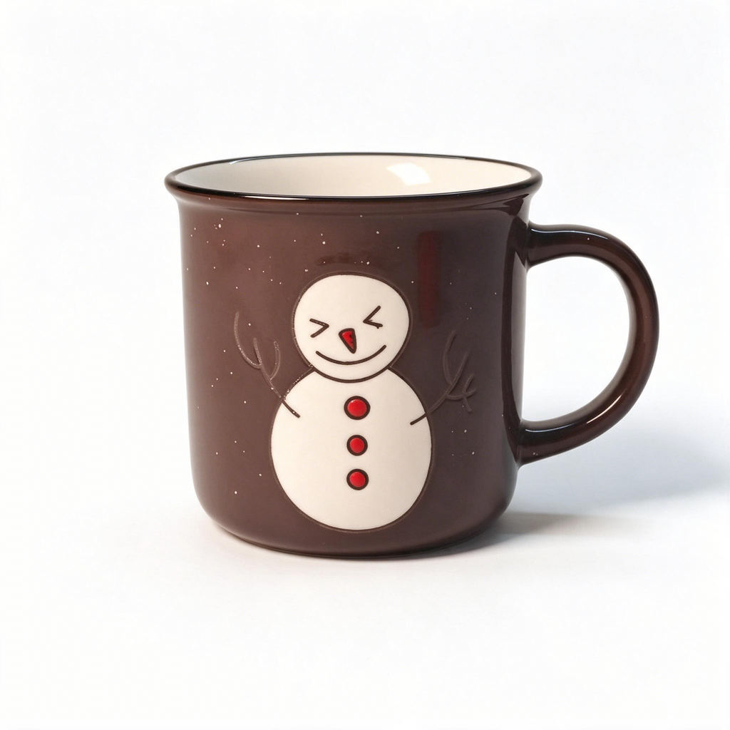 Frosty Pal Collection – Screen Print, Hand‑Painted, Colored Glaze, Speckled Ceramic Mug Set