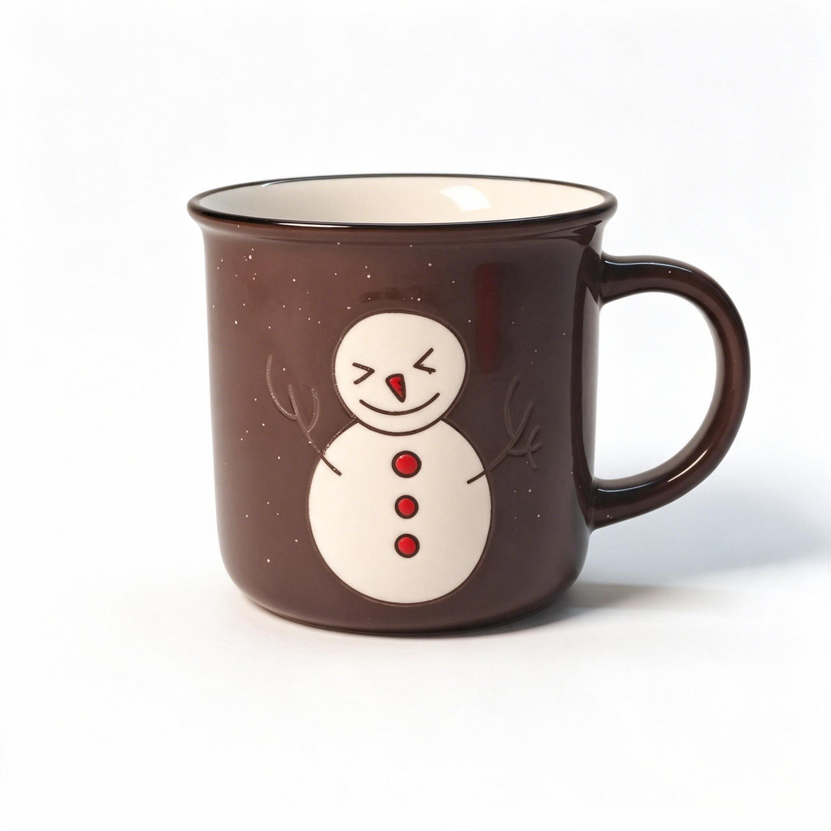 Frosty Pal Collection – Screen Print, Hand‑Painted, Colored Glaze, Speckled Ceramic Mug Set