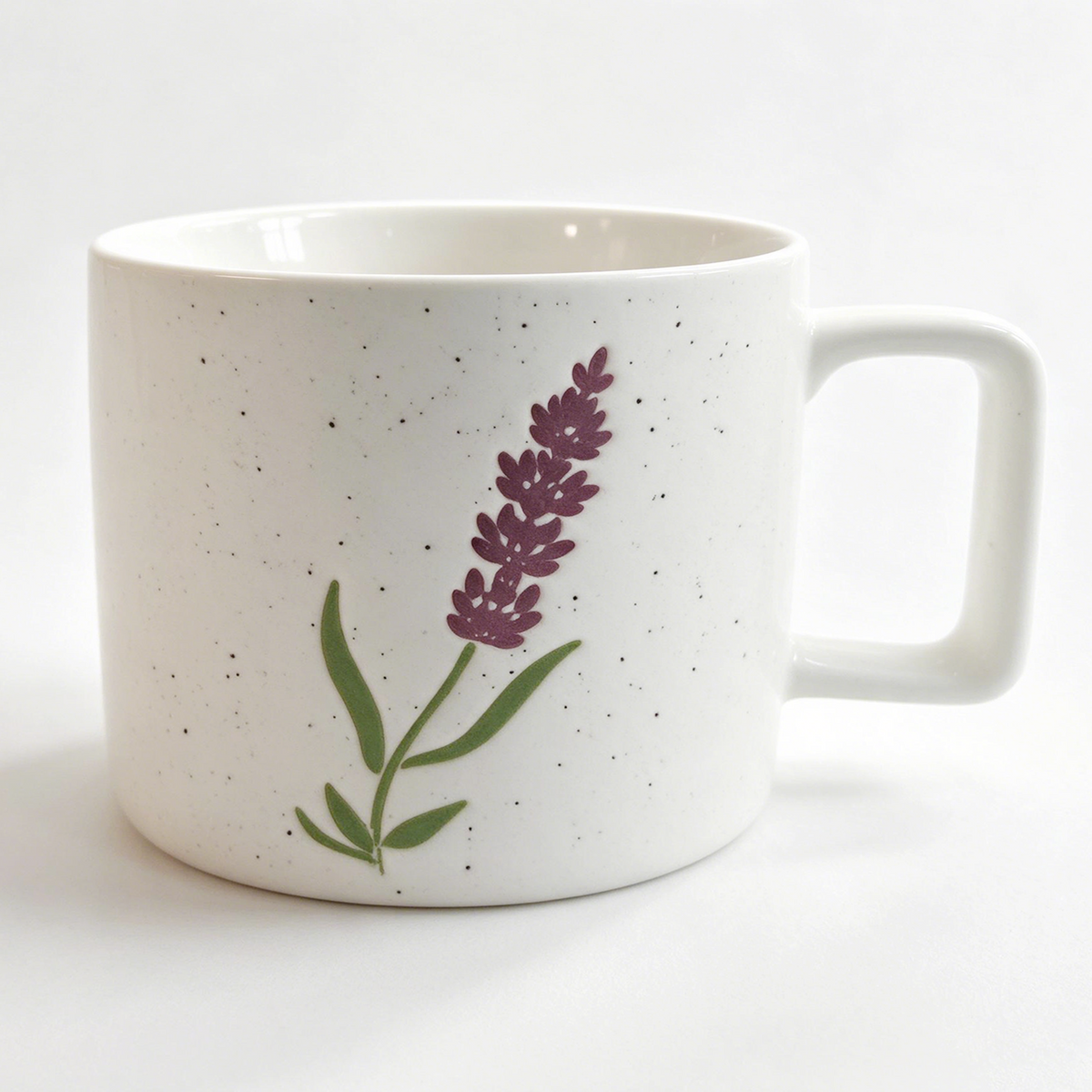 Meadow Bloom Collection – Matte Single-Side Registered Screen Printing, All-over Speckled Ceramic Mug Set