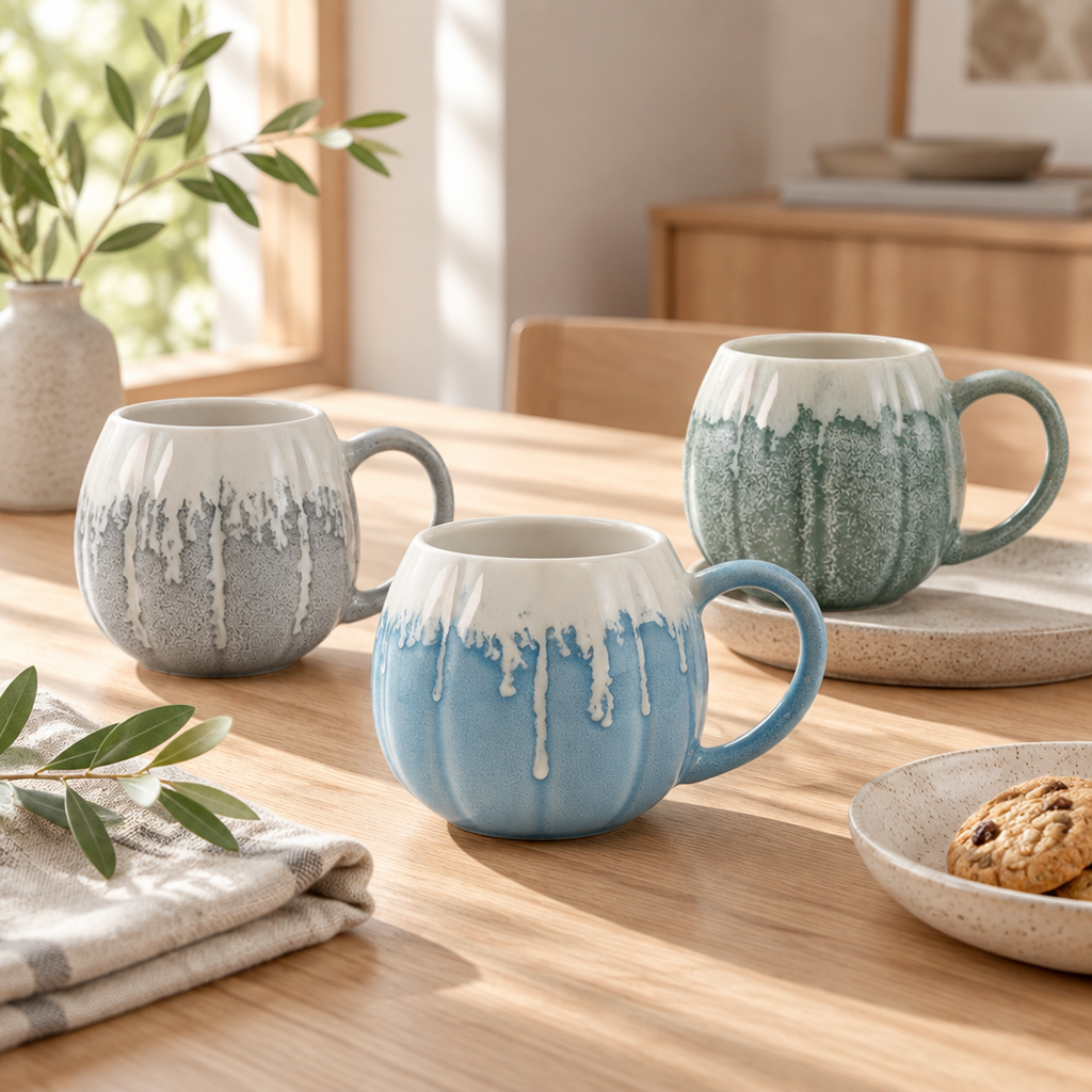 Glaze Drift Collection – Reactive Glaze Ceramic Mug Set