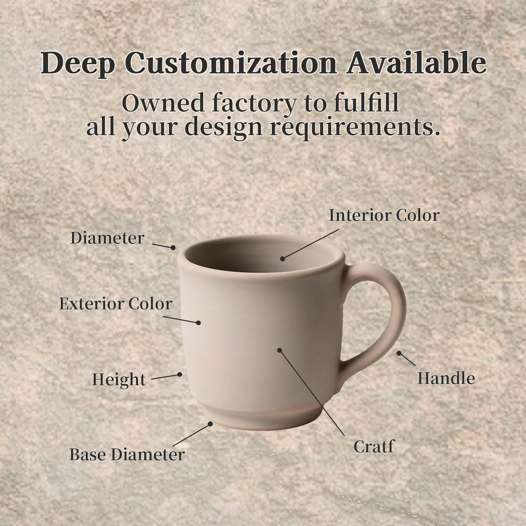 Sunlit Petal Collection – Matte Glaze, Single‑Side Screen Printing, Base‑Dipped Slip Ceramic Mug Set