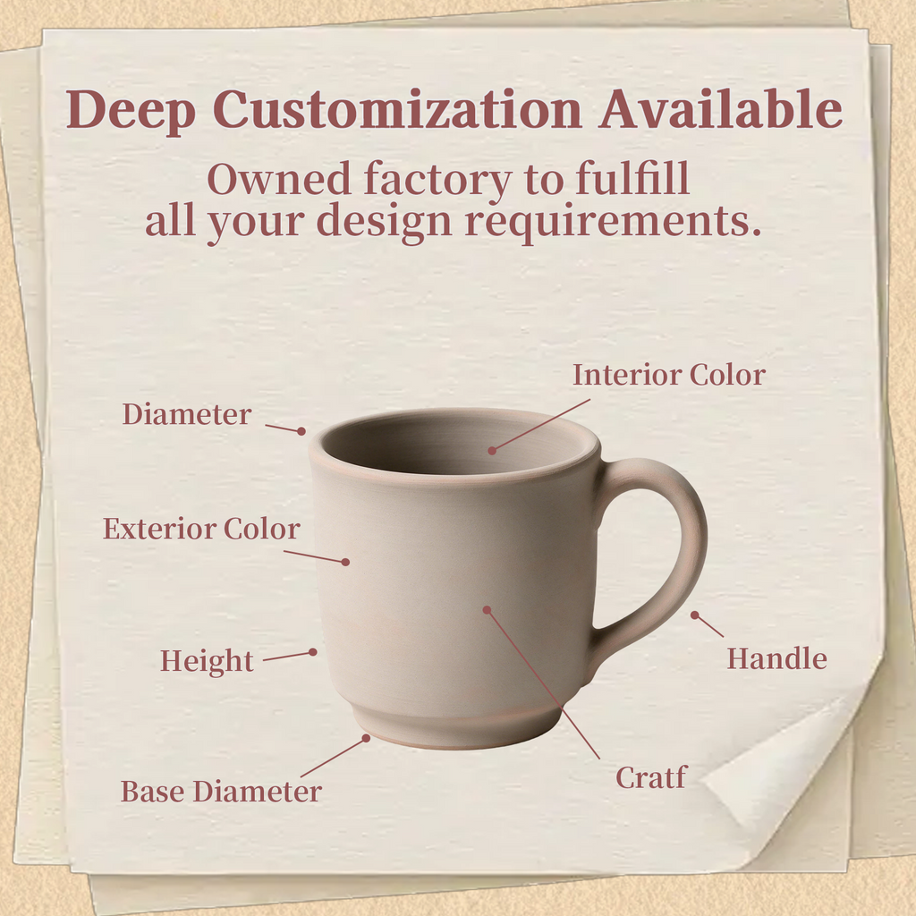 Floral Cameo Collection – All-over Registered Screen Printing, Flower-shaped Handle Ceramic Mug Set