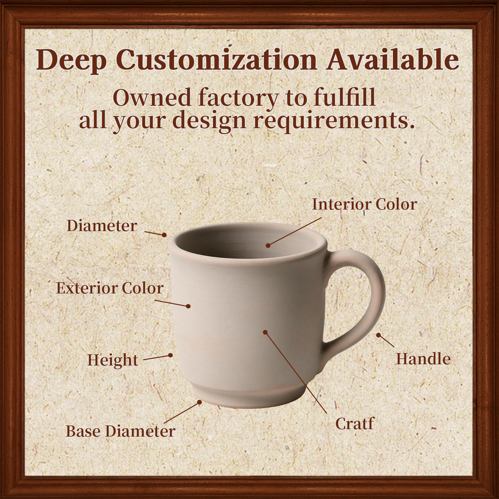 Geo Rhythm Collection – Full-Body Screen Printing & Base Dipped Slip Ceramic Mug Set