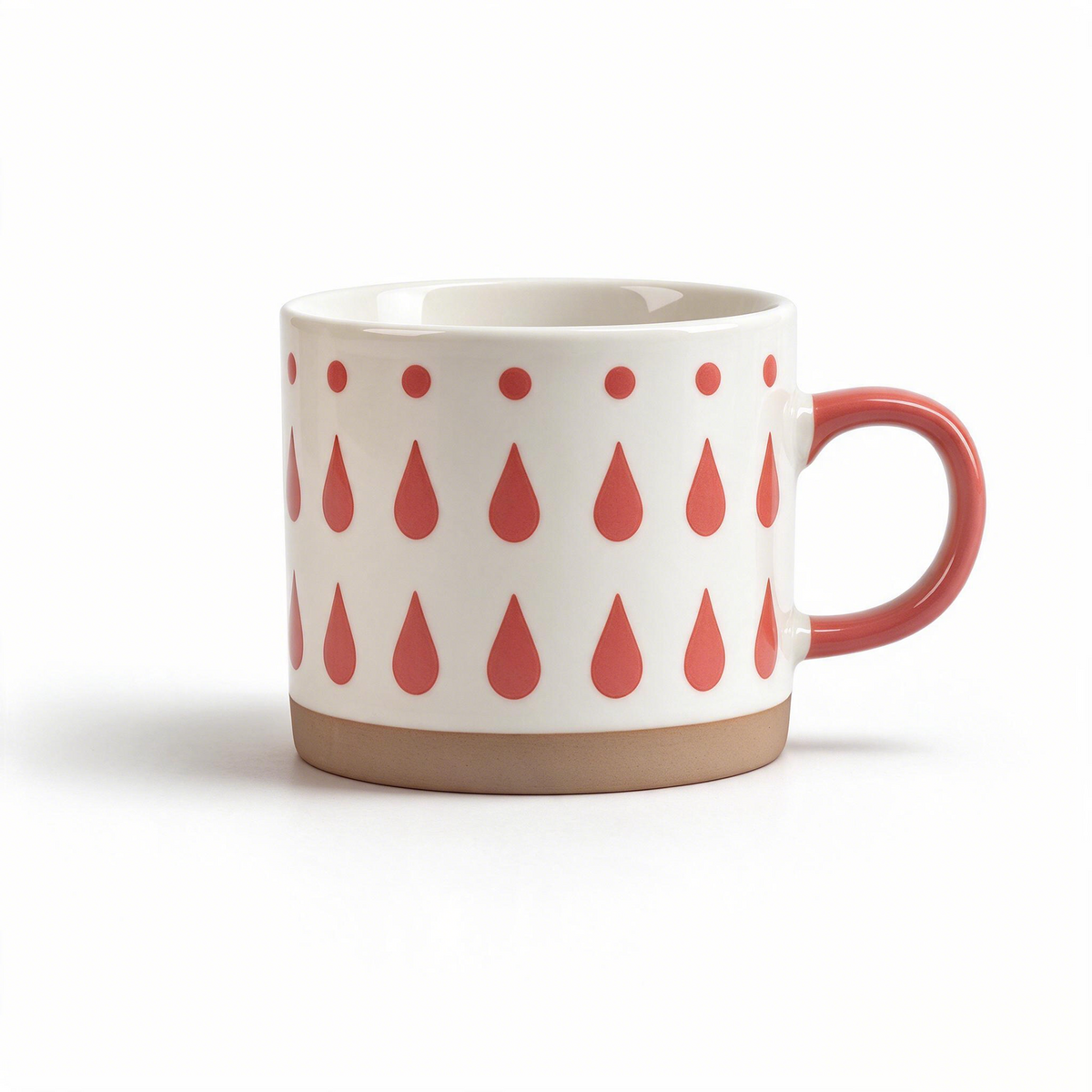 Geo Rhythm Collection – Full-Body Screen Printing & Base Dipped Slip Ceramic Mug Set