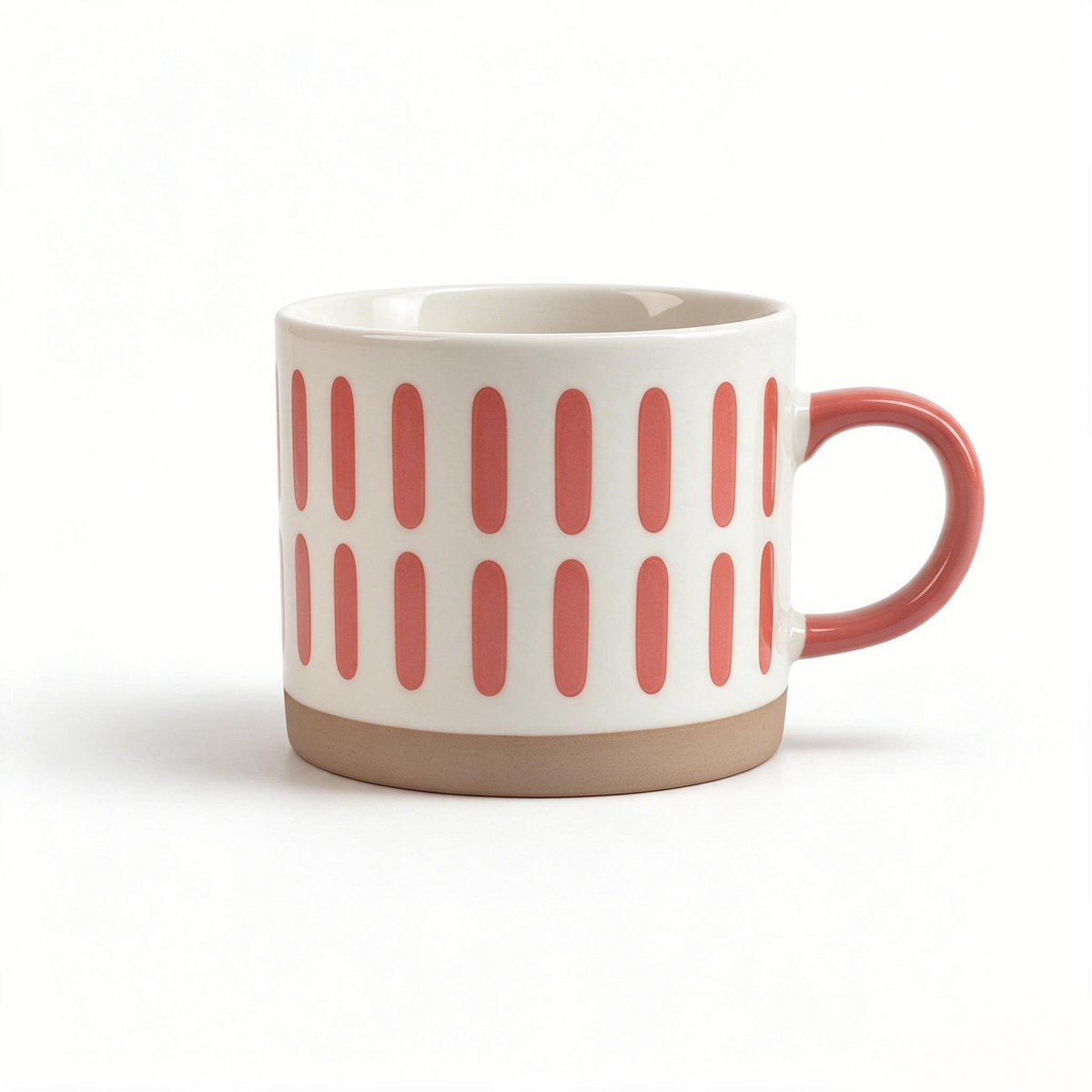 Geo Rhythm Collection – Full-Body Screen Printing & Base Dipped Slip Ceramic Mug Set